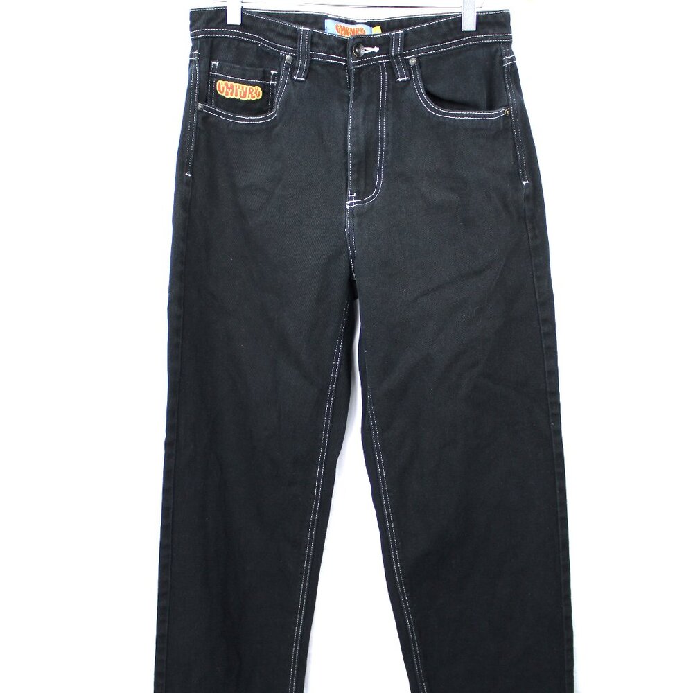 Empyre Men's Relaxed Fit Black Jeans Y2K Skater Hip Hop Grunge Streetwear Sz 28